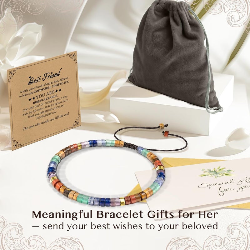 ZOKCC Inspirational Gifts Bracelets for Women: Christmas Day Gifts for Women Friends Sister Mom - Healing Natural Stone Beads Bracelets Thinking of you Get Well Soon Gift for Women - Image 4